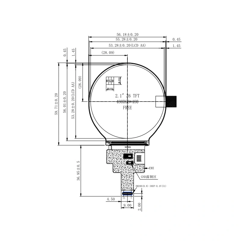 2-1-inch-480-480-tft-round-module-display-for-sale